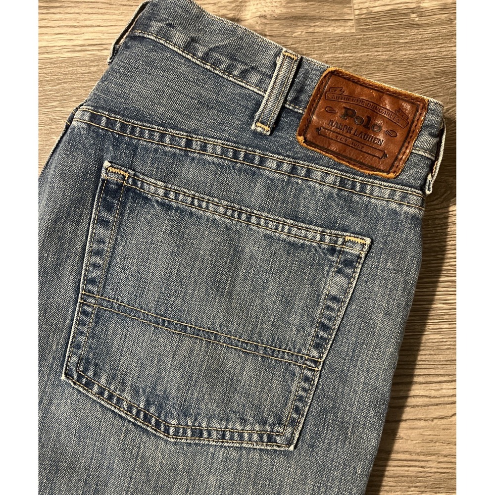 Polo Ralph Lauren Authentic Dungarees Blue Jeans Relaxed Straight Fit Size 38x30